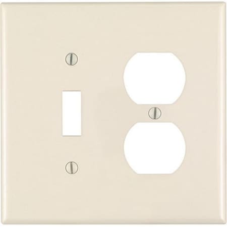 Ezgeneration 0PJ18-00T 2 Gang Light Almond Toggle & Duplex Nylon Receptacle Wall Plate EZ884082
